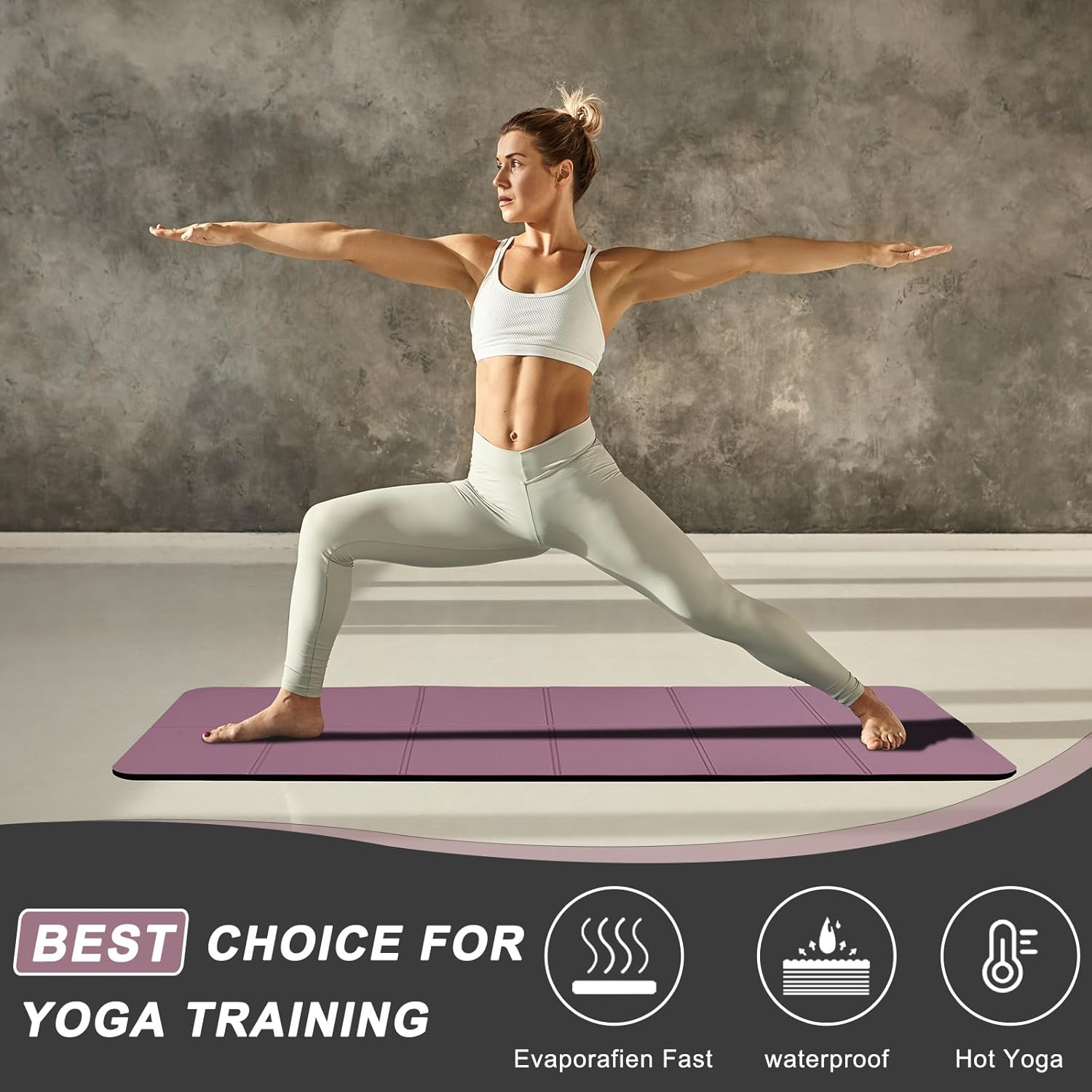 iodoo Foldable Yoga Mat 72" L x 32" W x 0.32 Inch Extra Thicked and Wided with Canvas Bag, Folding Yoga Mat for Travel with Canvas Carrying Bag, Non-Slip TPE Exercise Pilates Mat - Image 6