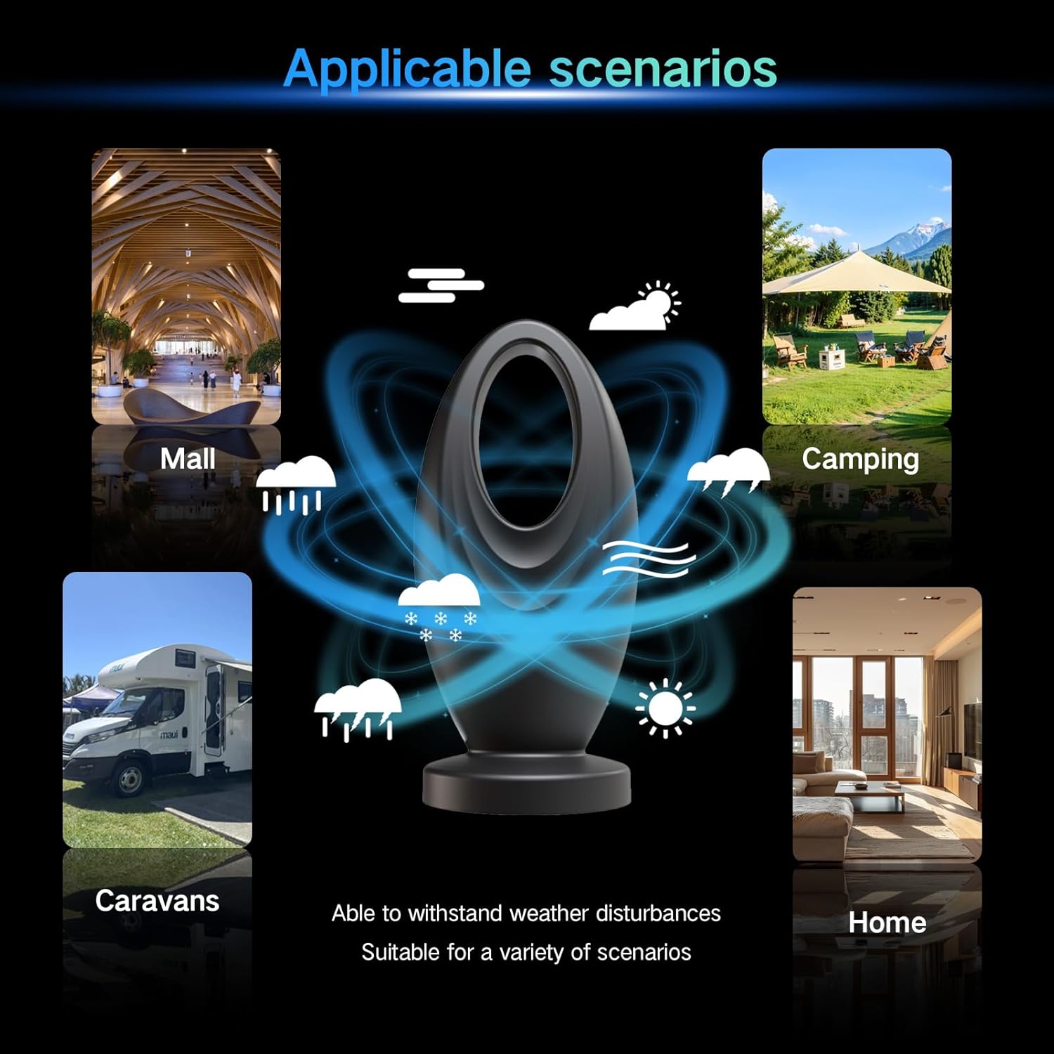 2025 TV Antenna for Smart TV and Old TV, 2200+ Miles Range HD Digital TV Antenna Indoor with 360° Signal Strongest Booster, Supports Local Channels 1080P 4K Reception for Home,RV,Camping (32ft) - Image 7