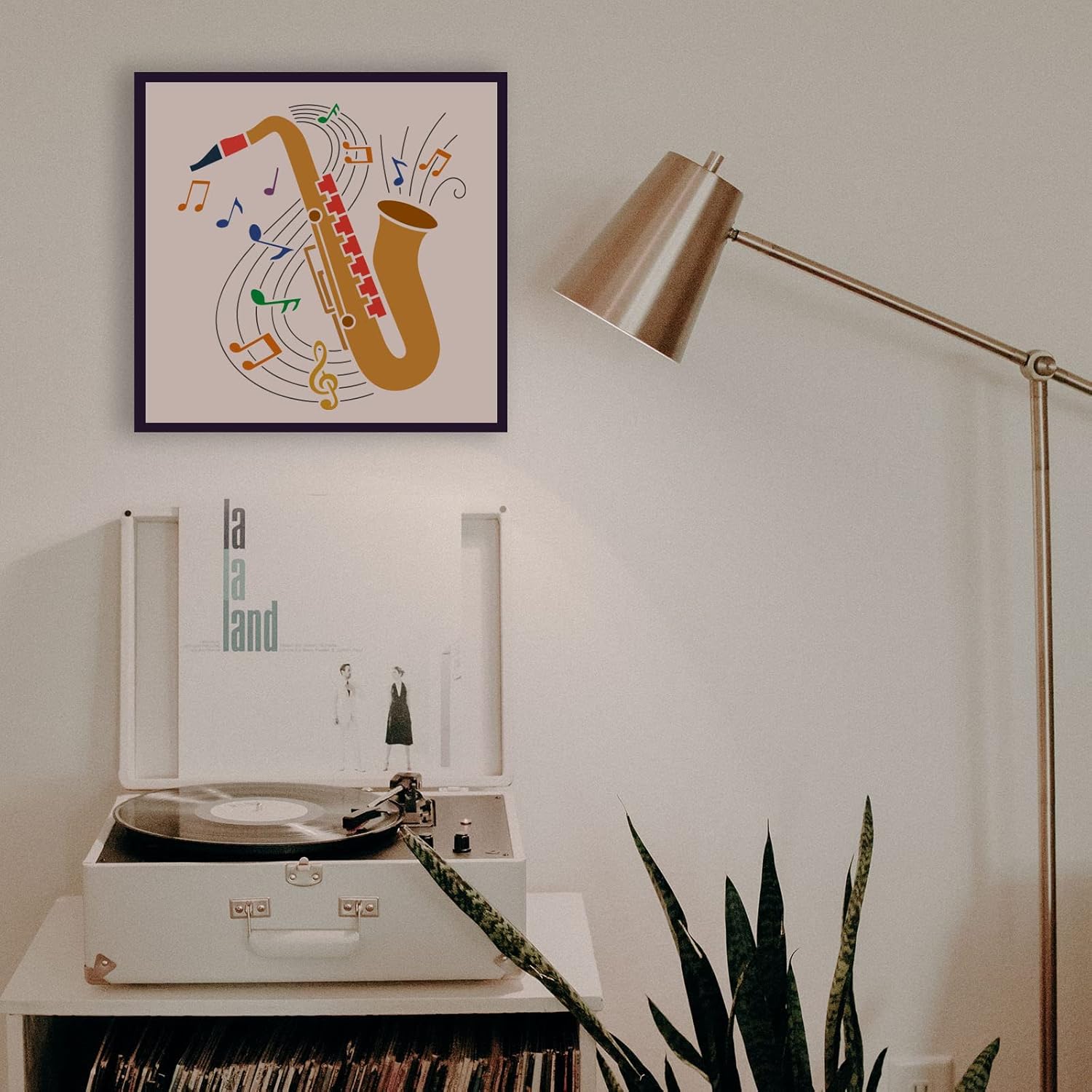 FINGERINSPIRE 6PCS Musical Instrument Stencils 11.8x11.8 inch Guitar Violin Piano Accordion Harp Saxophone Drawing Stencil Large Reusable DIY Craft Painting Stencil for Music Lovers Home Decoration - Image 4