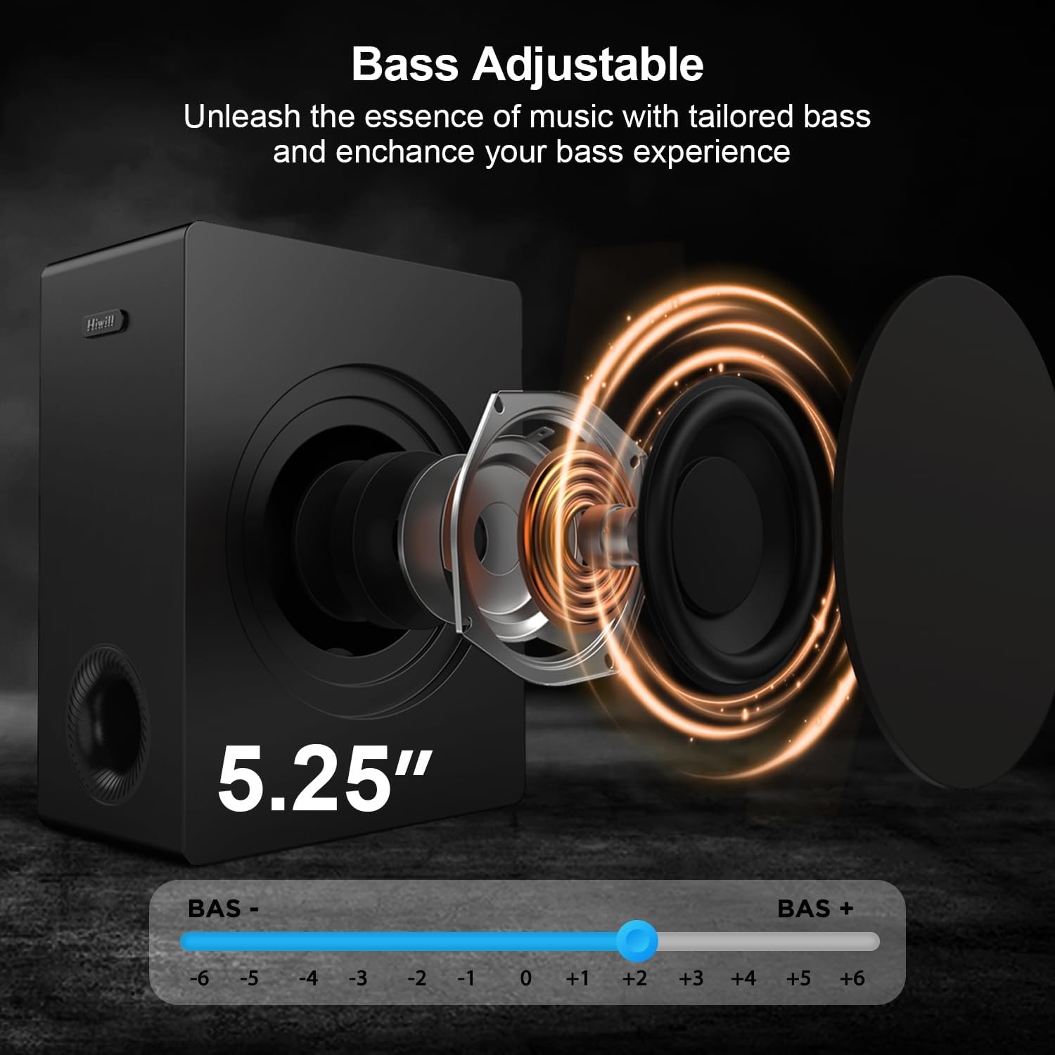 Hiwill 2.1CH Dolby Atmos Soundbar with Subwoofer, 200W Peak Power, Home Theater Sound Bar for Smart TV, Adjustable Treble and Bass, Clear Dialogue, HDMI eARC/ARC/Opt/BT/AUX, HiElite A21 - Image 6