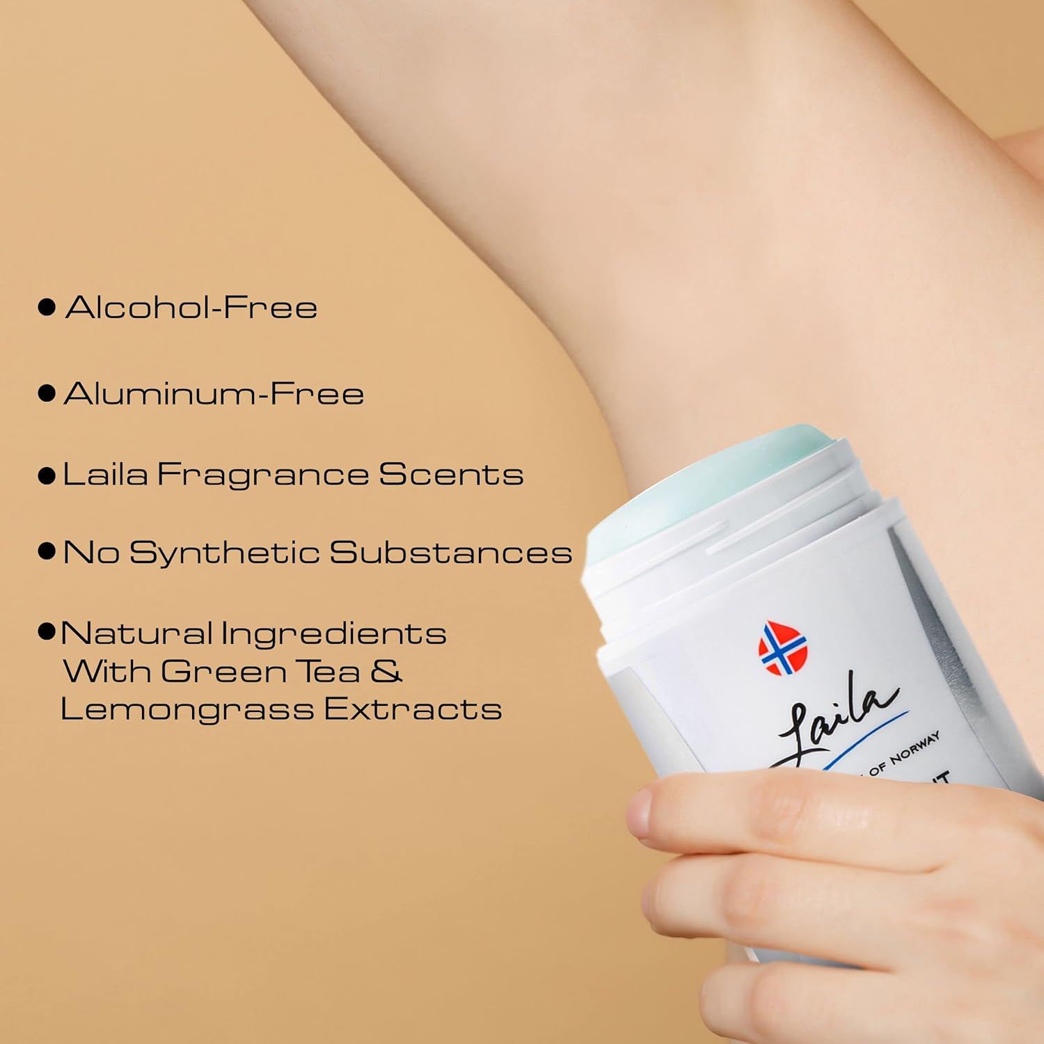 Geir Ness Laila Deodorant - With Green Tea And Lemongrass Extracts - Alcohol And Aluminum Free for Sensitive Skin - Long Lasting Fresh and Clean Scent - Image 7