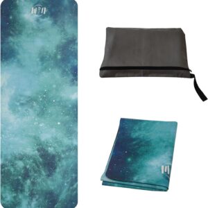 U&M 72” x 27” Travel Yoga Mat 1.5mm Thick – Non-Slip Natural Rubber Base & Suede Mat,Natural Rubber Yoga Mat Can be used as a cover layer for studio mats,For All Types of Yoga