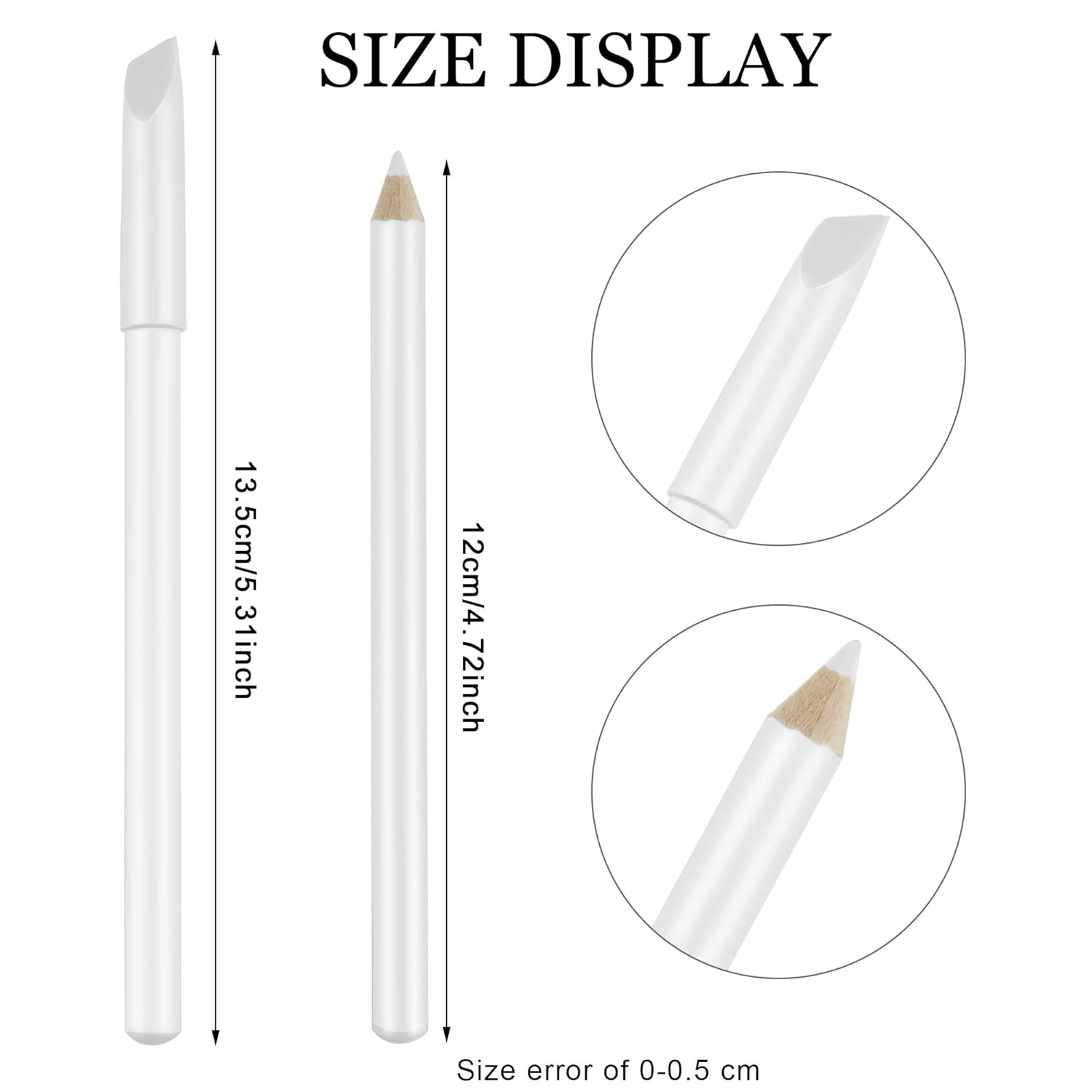 Maitys 1 Piece Nail Whitening Pencil 2-in-1 White Nail Pencil DIY Design Manicure with Cuticle Pusher - Image 2
