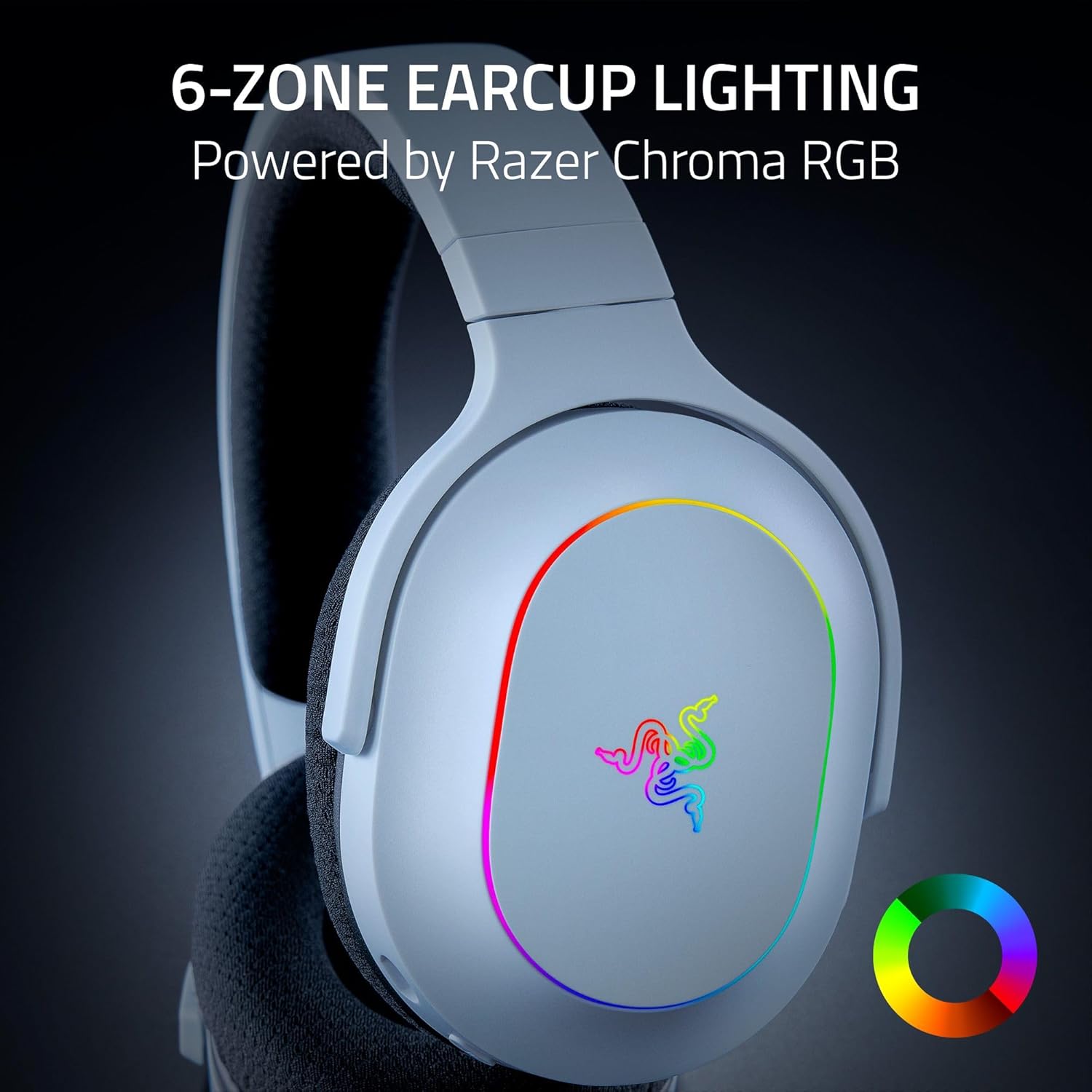 Razer Barracuda X Chroma Wireless Gaming Headset: 2.4GHz Wireless & Bluetooth - Lightweight - Chroma RGB - 40mm Drivers - Cardioid Mic - 70 Hr Battery - for PC, Mac, PS5, Switch 2, Smartphone - White - Image 4