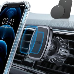 LISEN Magnetic Phone Holder for Car – Upgraded Clip Ultra 6 Strong Magnets, Phone Magnets for Back of Phone, Soporte de Telefono para carro for Galaxy S25 Ultra 4-6.7 inch Smartphones (Black)