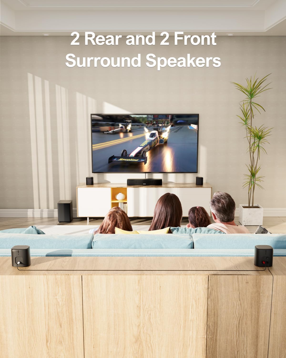 ULTIMEA 7.1ch Sound Bar with Subwoofer, Virtual Surround Sound System for TV, Sound Bar for Smart TV with 4 Surround Speakers, Peak Power 330W, TV Soundbar with App Control, Opt/AUX/BT, Aura A40 - Image 3