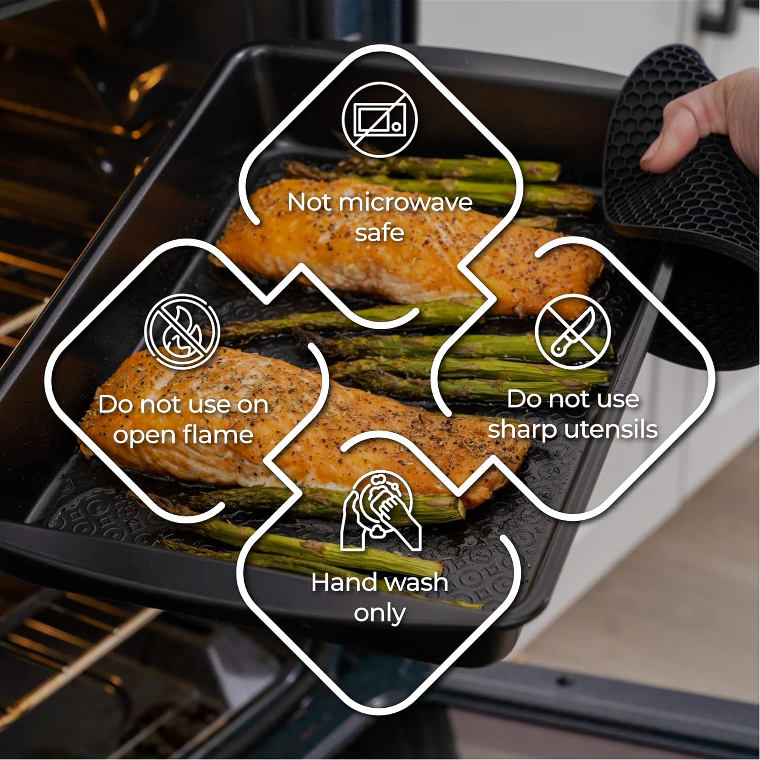 KITCHENATICS 12 PC Carbon Steel Baking Pans Set Nonstick, Kitchen Essentials for New Home, Nonstick Bakeware Sets with Cake and Muffin Tins, Non Stick Bread and Oven Pan - Black Stackable Bakeware Set - Image 3