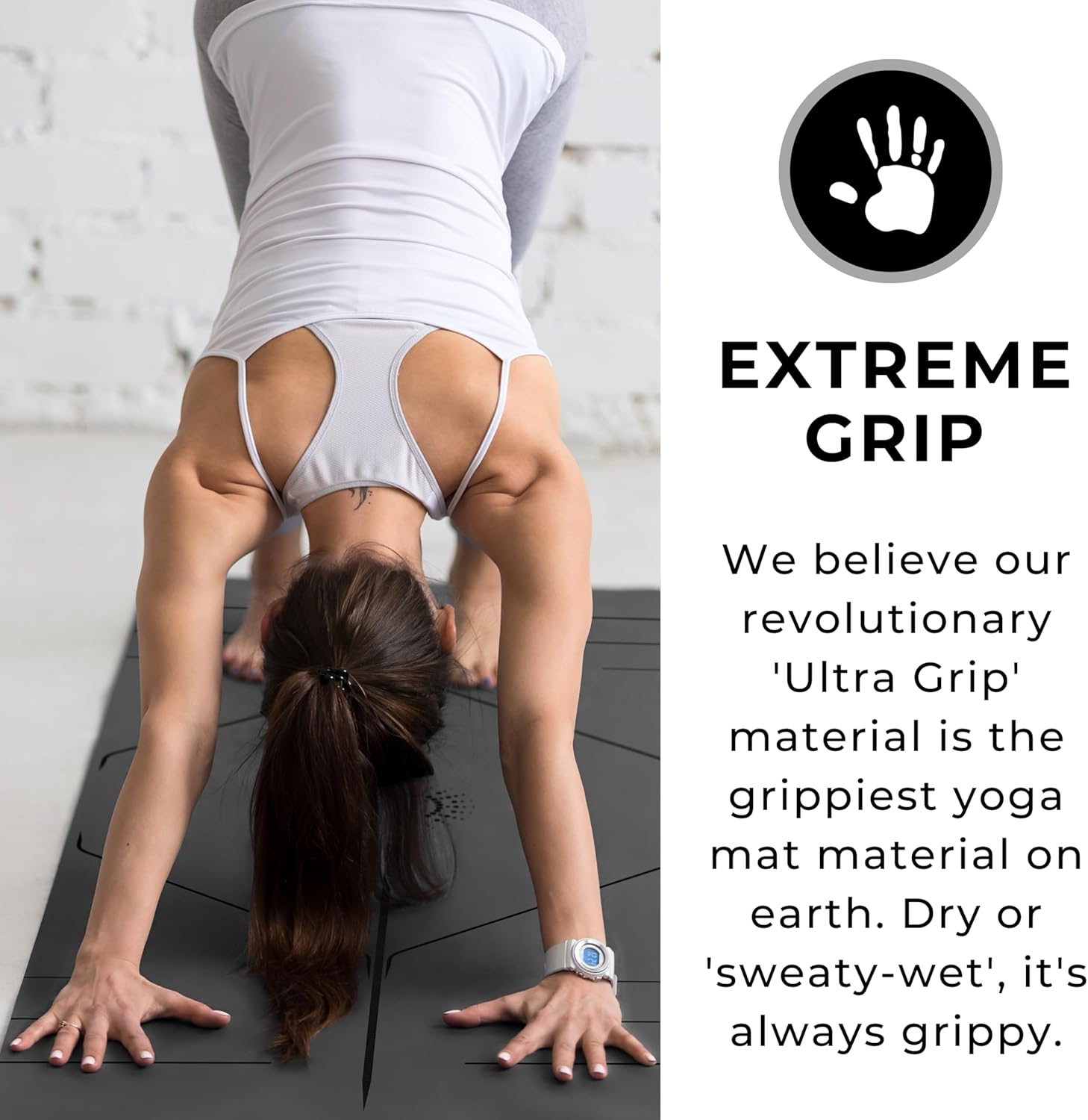 Plyopic. Ultra-Grip Pro Yoga Mat – EXTREME Non-Slip Performance - Dry Grip & Wet Grip - Alignment Lines - Comfortable & Sweat Resistant - For Yoga, Pilates, Exercise, Workout, Bikram & Hot Yoga - Image 3