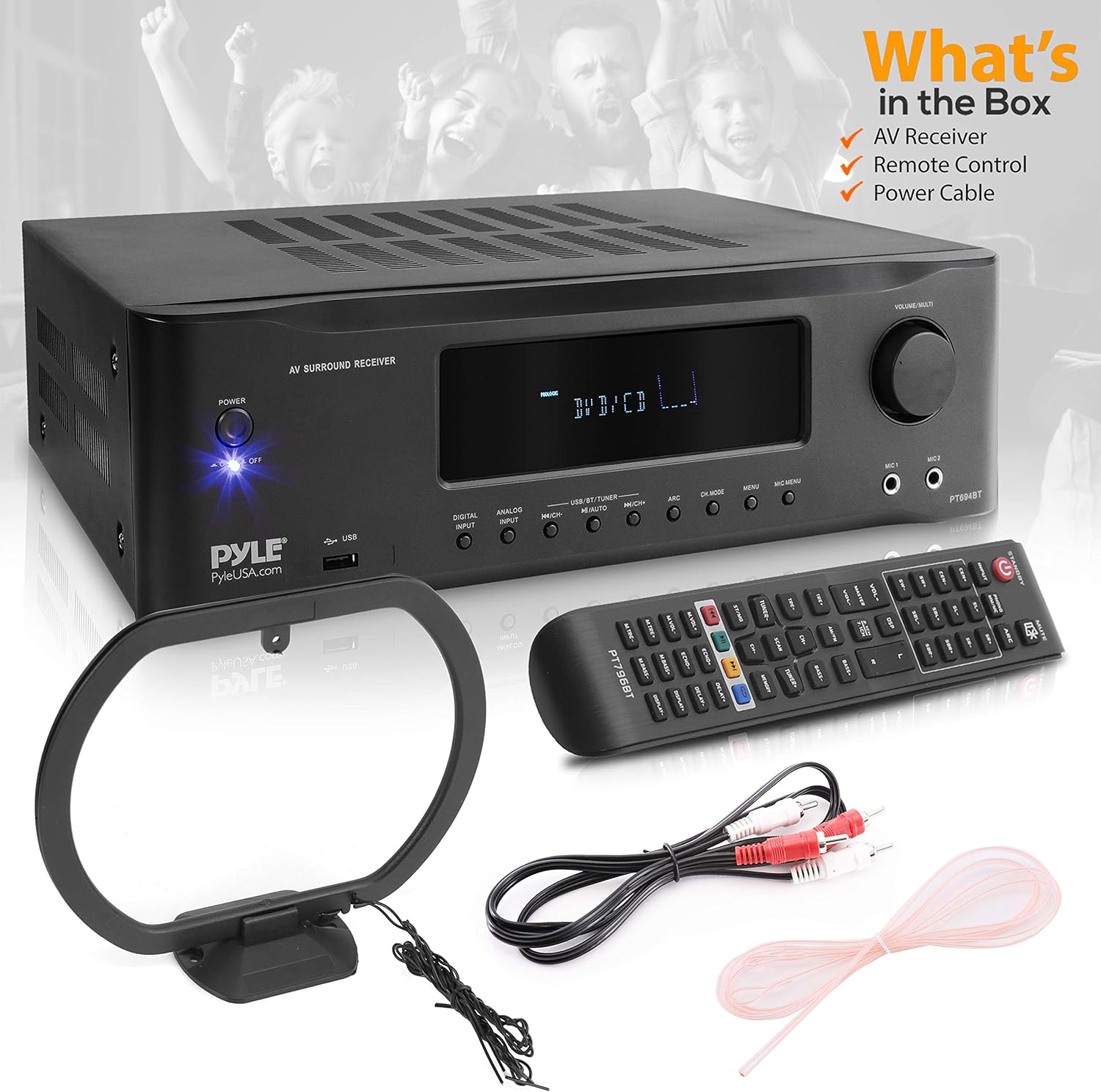 Pyle 7.1-Channel Hi-Fi Bluetooth Stereo Amplifier - 2000 Watt AV Home Theater Speaker Subwoofer Surround Sound Receiver w/Radio, USB, RCA, HDMI, MIC in, Supports 4K UHD TV, 3D, Blu-Ray - PT796BT.5 - Image 6