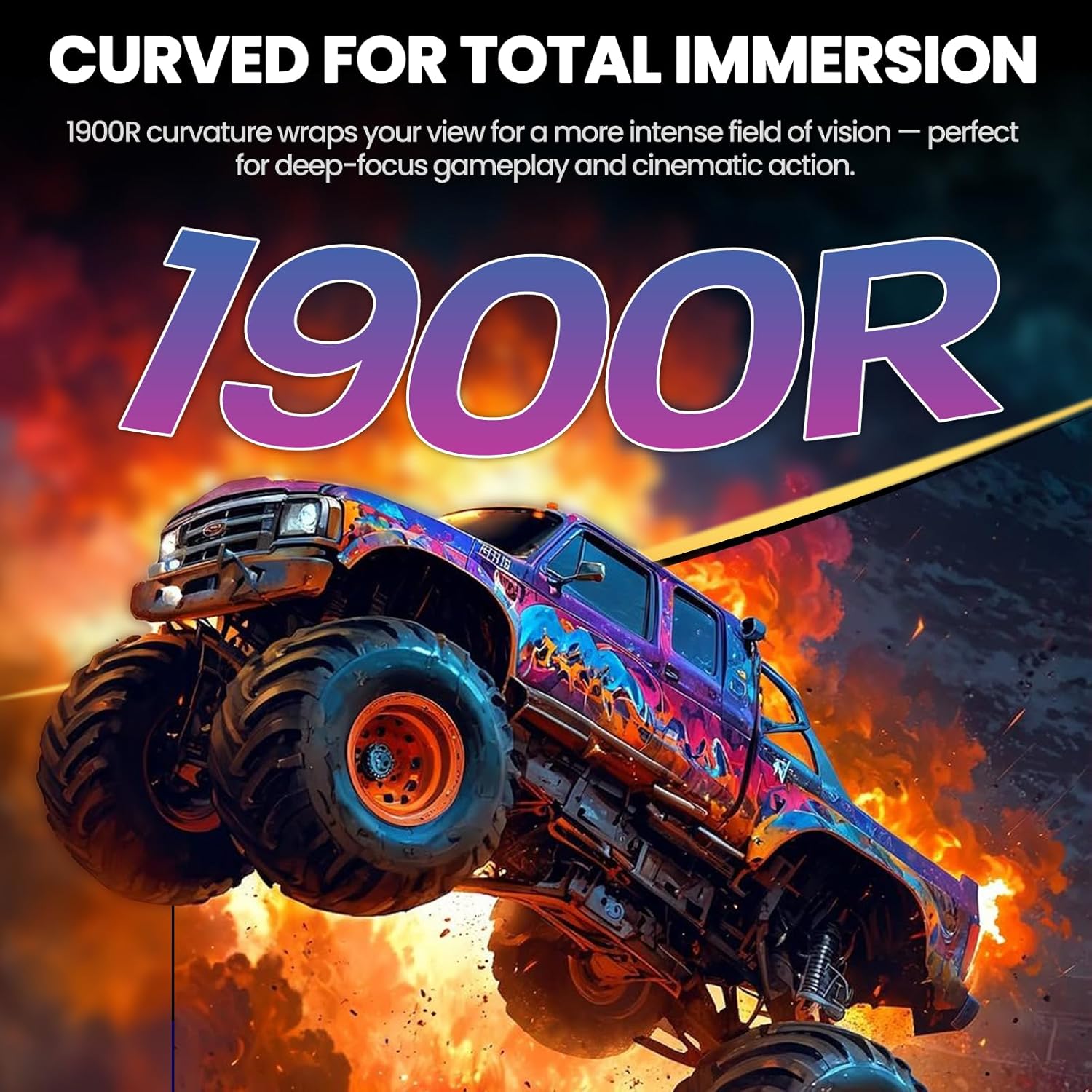 CRUA 34" Curved Gaming Monitor, IPS WQHD(3440x1440P) 120Hz 1900R 21:9 UltraWide PC Display, 130% sRGB, AMD FreeSync, Blue Light Filter, HDMI/DP Ports, Wall Mountable Installs– Black - Image 5