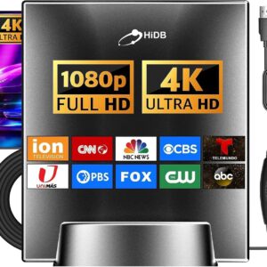 2025 TV Antenna for Smart TV Indoor for Local Channelss – Amplified Indoor HDTV Antenna, Long Range, Supports 4K, 1080p, VHF/UHF – Easy Setup, 10FT Cable, Watch Local Channels for Free