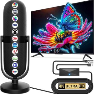 2026 TV Antenna for Local Channels,Antenna for Smart with 360° Signal Booster Reception,Digital Antenna 1900+ Miles Range Support 8K 4K 1080p Televisions,Strongest HD TV Antenna Indoor-25ft Coax Cable