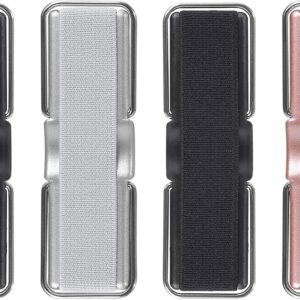 Phone Strap, CISID 4 Pcs Phone Finger Holder Back of Phone Grip with Stand Suitable for iPhone Samsung and Most Smartphones(Black Black Silver Rose Gold 4PCS)