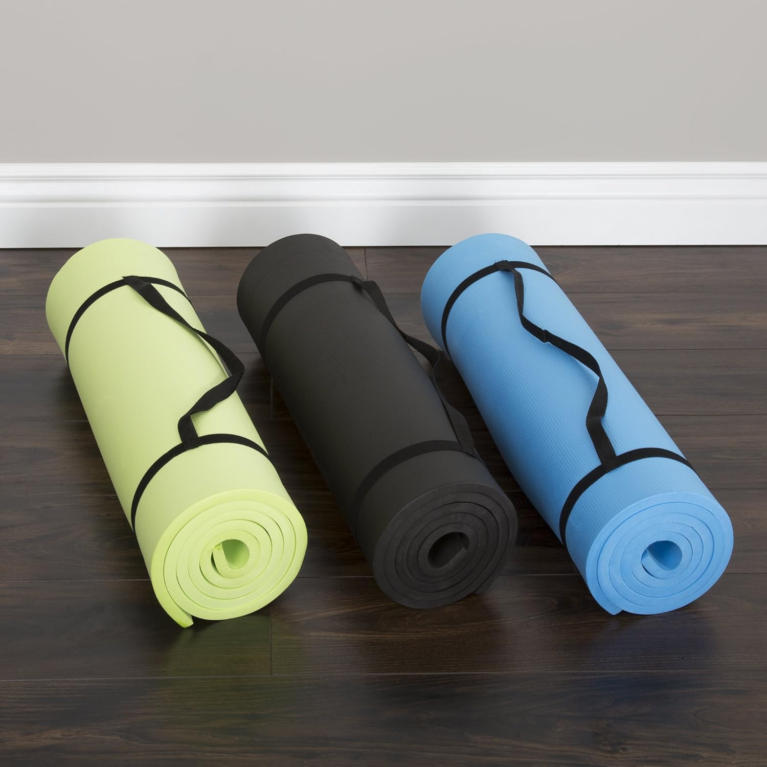 Thick Yoga Mat - Double Sided 1/2-Inch Workout Mat - 72x24-Inch Exercise Mat for Home Gym Fitness or Pilates with Carrying Strap by Wakeman - Image 6
