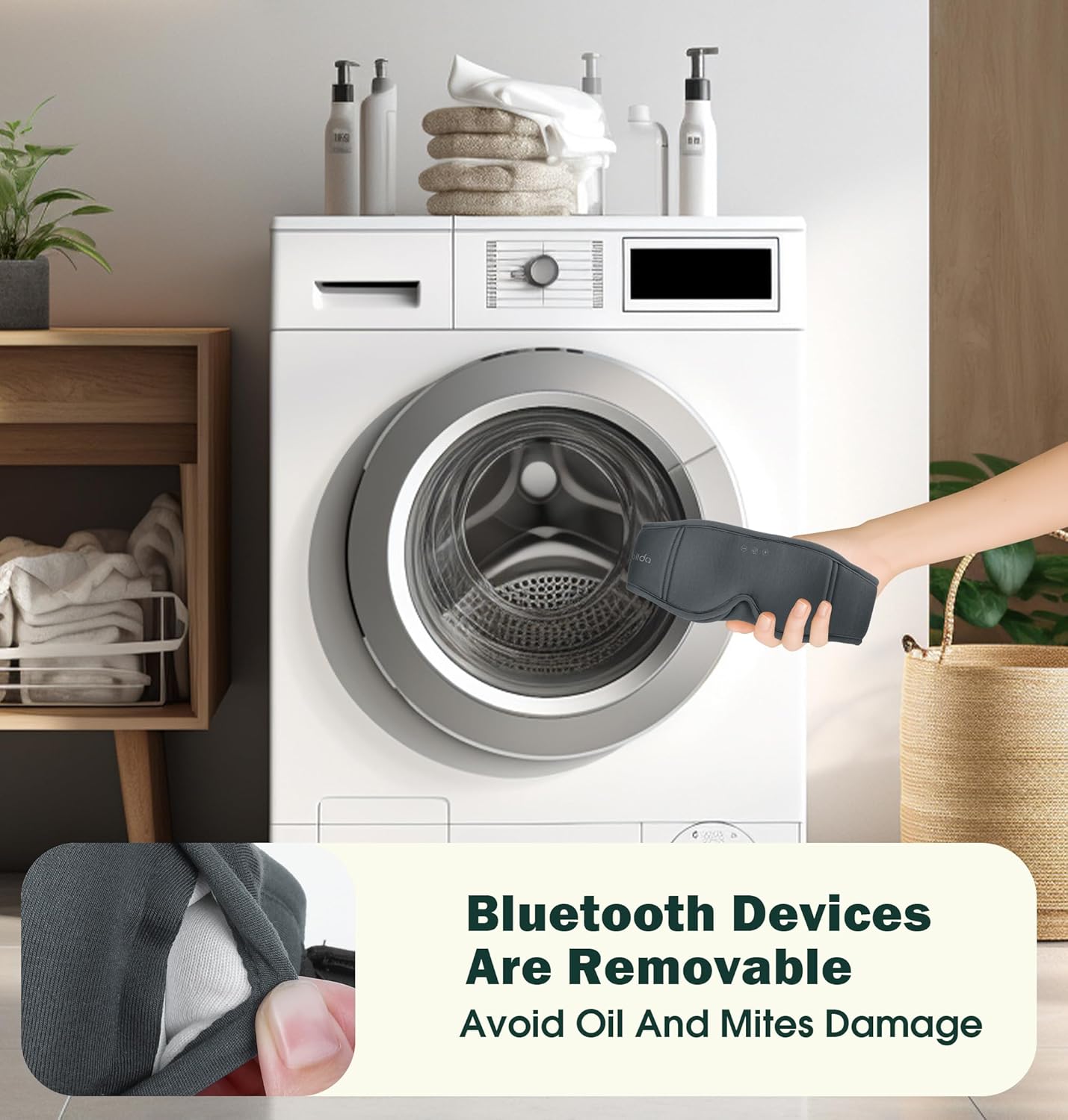 Sleep Mask with Headphones Bluetooth 5.4,LC-dolida 2025 New 3D Bluetooth Sleep Mask Headphones with Soft Bamboo Cotton for Side Sleepers Women Men, Sustainable Luxury for Better Sleep - Image 9