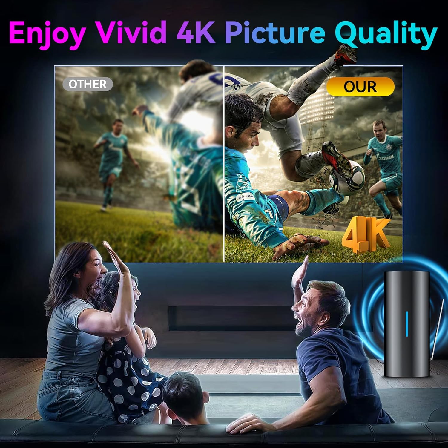 2800+ Miles Range TV Antenna,2025 Strongest Digital Antenna for Smart TV Indoor Outdoor with Amplifier, Upgraded 360° Reception HDTV Local Channels -Supports 8K, 4K, 1080P for All TVs -38FT Coax Cable - Image 4