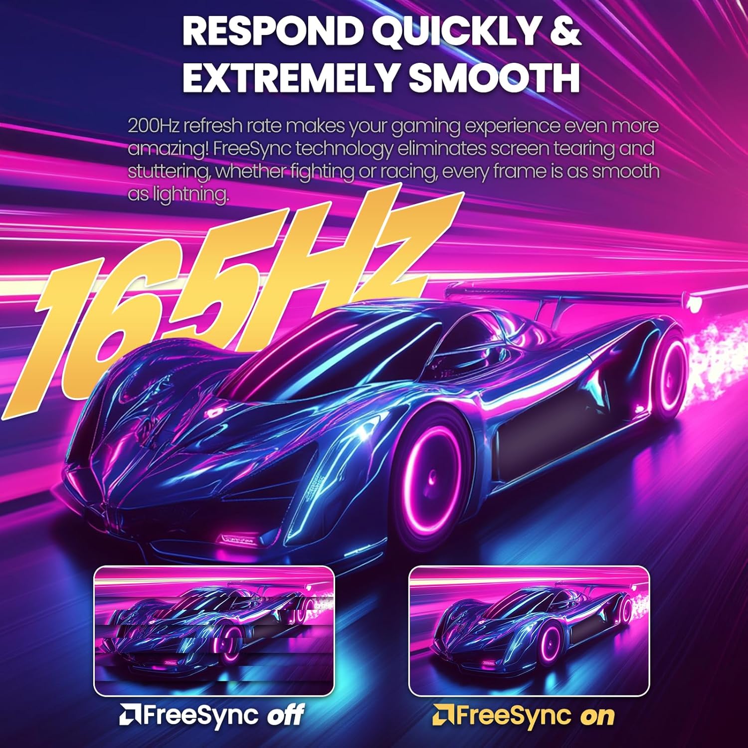 CRUA 32" Curved Gaming Monitor, 2K QHD 2560x1440P, 144Hz/165Hz Computer Monitors, 120% sRGB, FreeSync, Low Blue Light, 1800R VA Screen, HDMI 1.4/DP 1.2, Wall Mountable - Black - Image 3