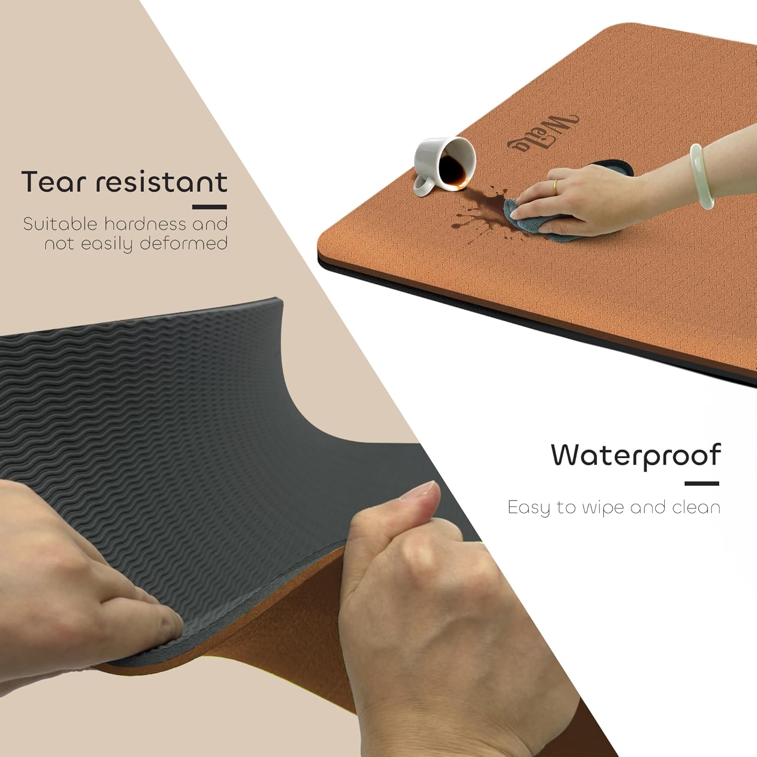 Non-slip TPE Yoga Mat for Women & Men,72"x24" Double-Sided Workout Mat for Home Gym Pilates Fitness,1/4 Inch Packable Lightweight Exercise Mat with Strap for Travel,Non Toxic Exercise Floor Mat - Image 6