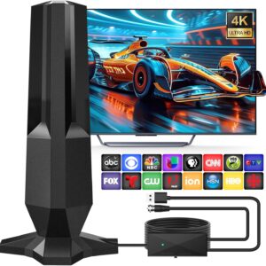 2026 TV Antenna Indoor,Smart TV Antenna 1900 Miles Range,HDTV Antennas Support 8K, 4K, 1080P for All TVs,Antennas for Local Channels,Digital Antenna Easy Instal-HDTV Antena 25ft Coax Cable Antenne
