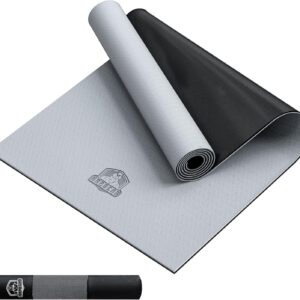 HAPBEAR Large Yoga Mat – 72″x36″x6mm (1/4 inch), Extra Wide Non-Slip Exercise Mat for Home Workout, Yoga, Pilates & Stretching, Durable & Eco-Friendly, Includes Bonus Resistance Bands & Carry Bag