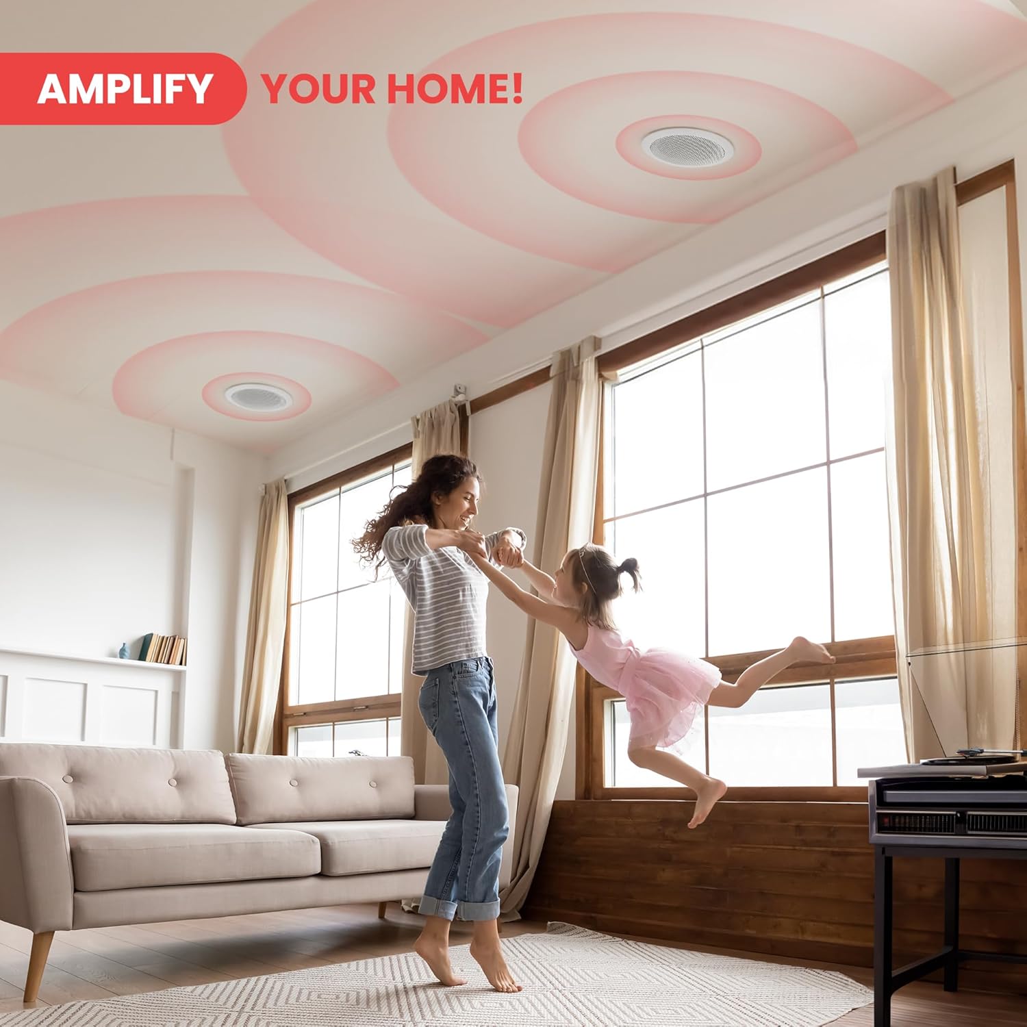 Pyle Home 2-Way In-Wall In-Ceiling Speaker System - Dual 8 Inch 300W Pair of Ceiling Wall Flush Mount Speakers w/ 1" Silk Dome Tweeter, Adjustable Treble Control - For Home Theater Entertainment PIC8E - Image 7