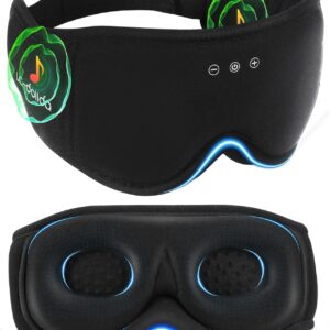 BambooCotton 3D Bluetooth Sleep Mask, LC-dolida 2025 New Sleep Headphones, Wireless Comfort, Sustainable Luxury for Better Sleep