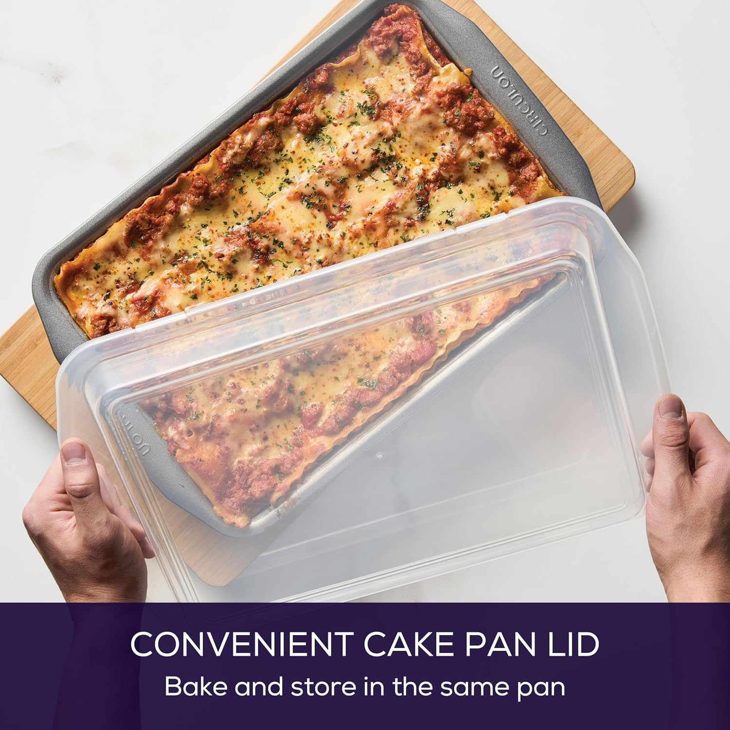 Circulon Nonstick Heavy Gauge Steel Bakeware Set with Rolled Pan Edges Loaf Pan, Cookie Pan, Baking Pans, Cake Pans, Muffin Pan and Cooling Rack (10-Piece, Gray) - Image 6