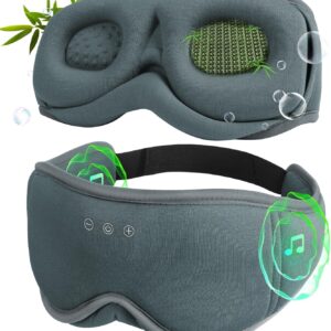 Sleep Mask with Headphones Bluetooth 5.4，LC-dolida 2025 New 3D Bluetooth Sleep Mask Headphones with Soft Bamboo Cotton for Side Sleepers Women Men, Sustainable Luxury for Better Sleep
