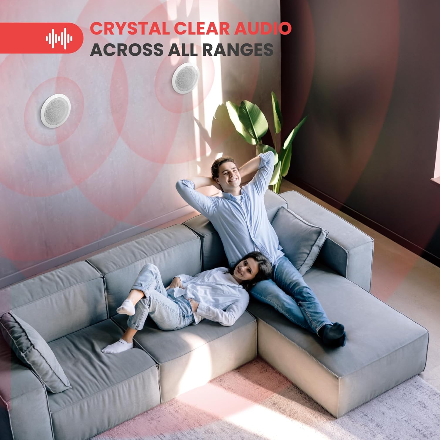 Pyle Home 2-Way In-Wall In-Ceiling Speaker System - Dual 8 Inch 300W Pair of Ceiling Wall Flush Mount Speakers w/ 1" Silk Dome Tweeter, Adjustable Treble Control - For Home Theater Entertainment PIC8E - Image 3