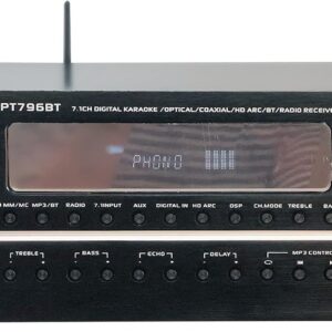 Pyle 7.1-Channel Hi-Fi Bluetooth Stereo Amplifier – 2000 Watt AV Home Theater Speaker Subwoofer Surround Sound Receiver w/Radio, USB, RCA, HDMI, MIC in, Supports 4K UHD TV, 3D, Blu-Ray – PT796BT.5