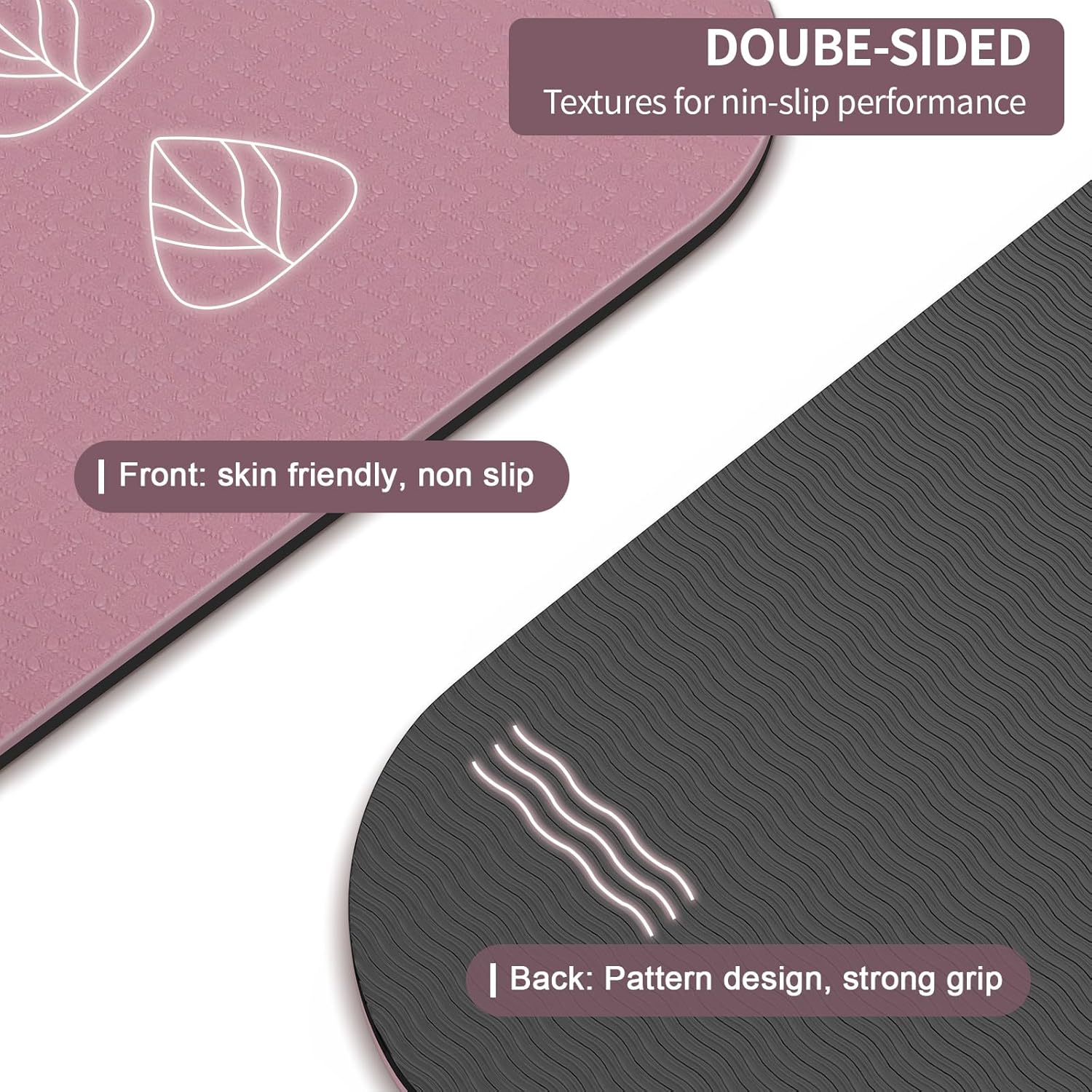 iodoo Foldable Yoga Mat 72" L x 32" W x 0.32 Inch Extra Thicked and Wided with Canvas Bag, Folding Yoga Mat for Travel with Canvas Carrying Bag, Non-Slip TPE Exercise Pilates Mat - Image 3