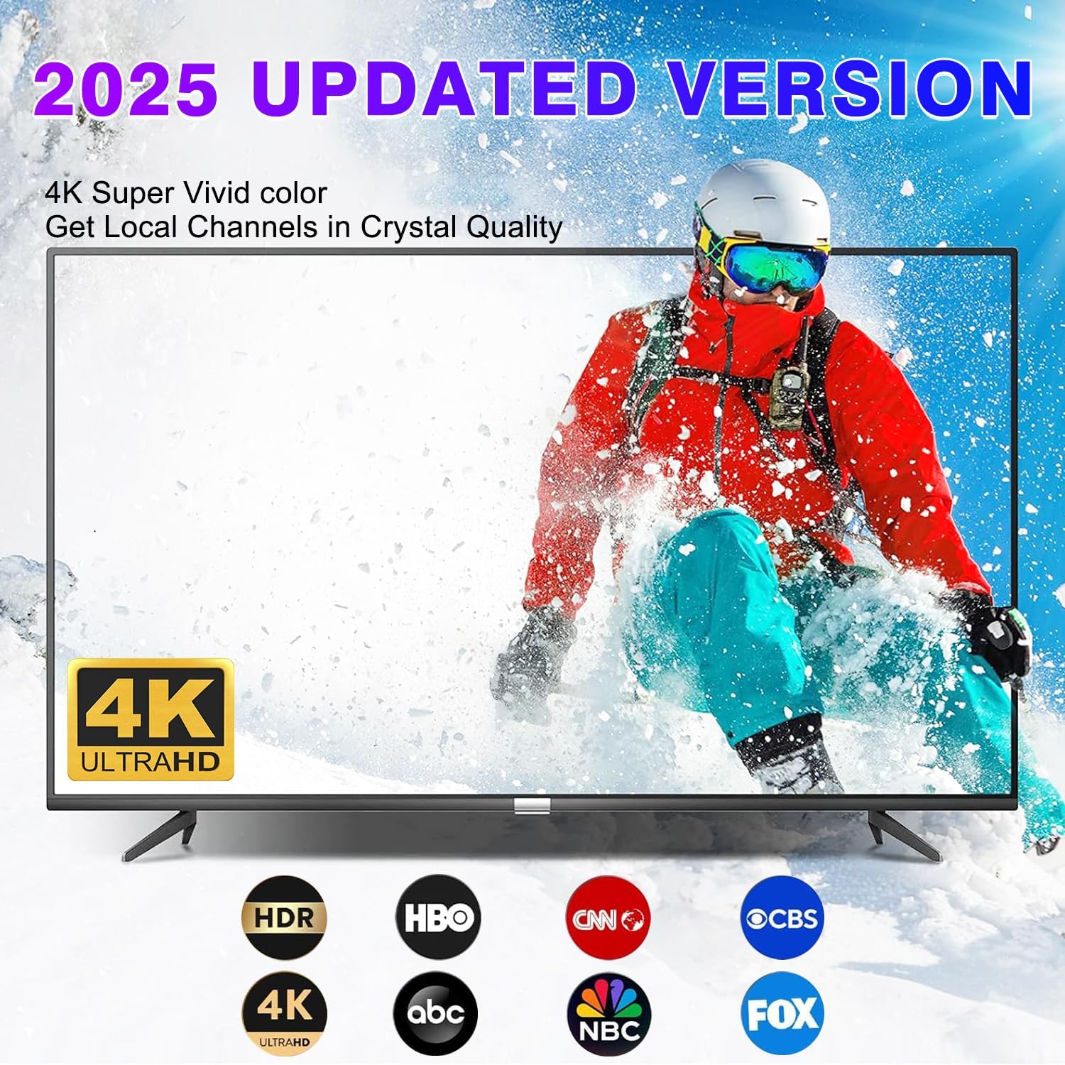 HIDB TV Antenna for Smart TV Indoor, Digital Indoor HD Antennas with Strong Magnetic Base, Easy Installation, Long Range Reception for Local Channels 4K 1080P, 10ft Long Cables (Black) - Image 3