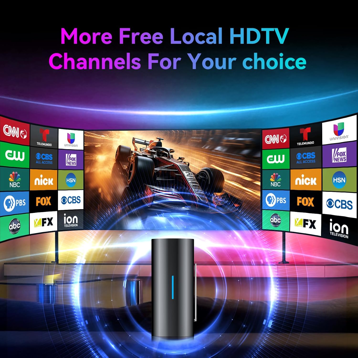 2800+ Miles Range TV Antenna,2025 Strongest Digital Antenna for Smart TV Indoor Outdoor with Amplifier, Upgraded 360° Reception HDTV Local Channels -Supports 8K, 4K, 1080P for All TVs -38FT Coax Cable - Image 3