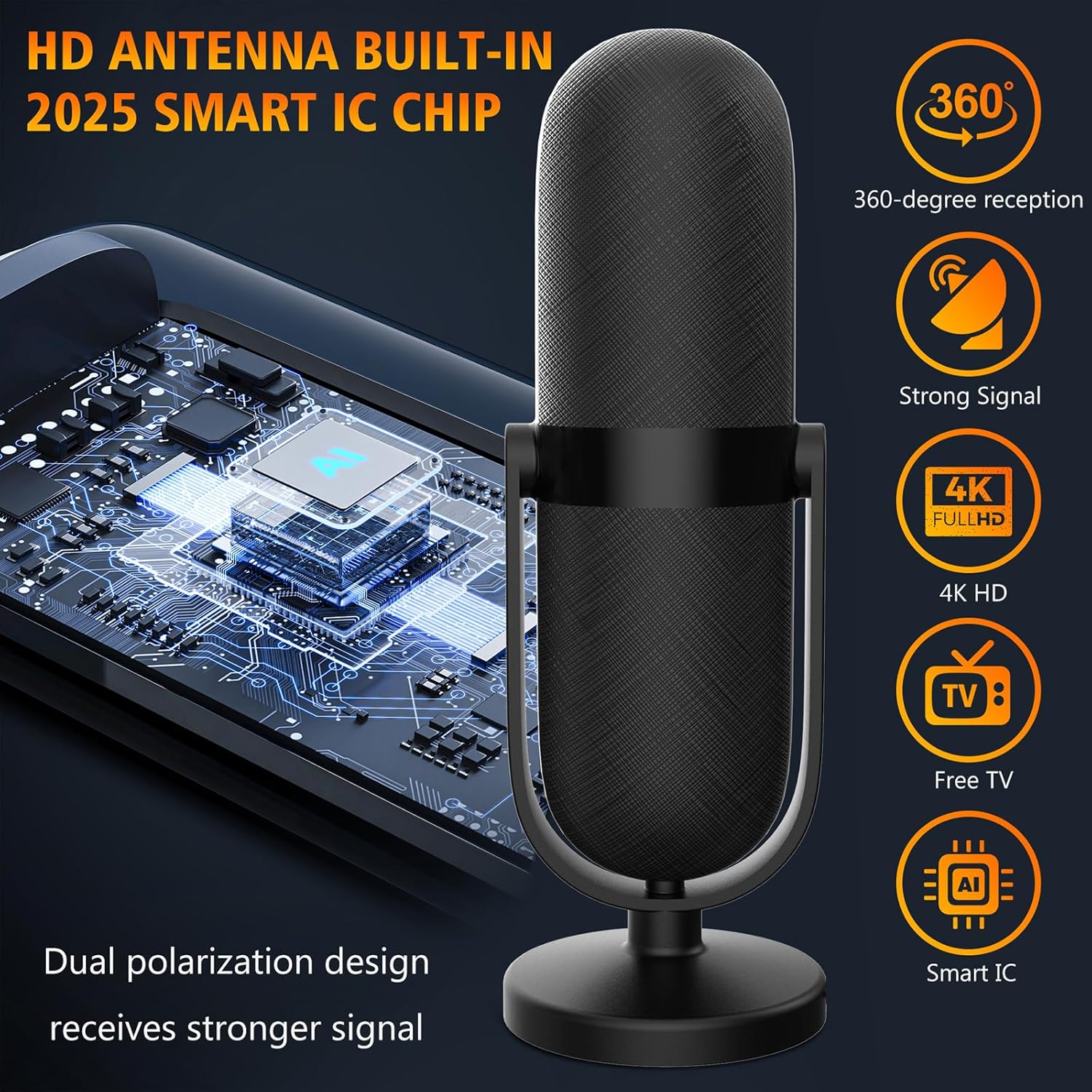 2026 TV Antenna for Local Channels,Antenna for Smart with 360° Signal Booster Reception,Digital Antenna 1900+ Miles Range Support 8K 4K 1080p Televisions,Strongest HD TV Antenna Indoor-25ft Coax Cable - Image 7