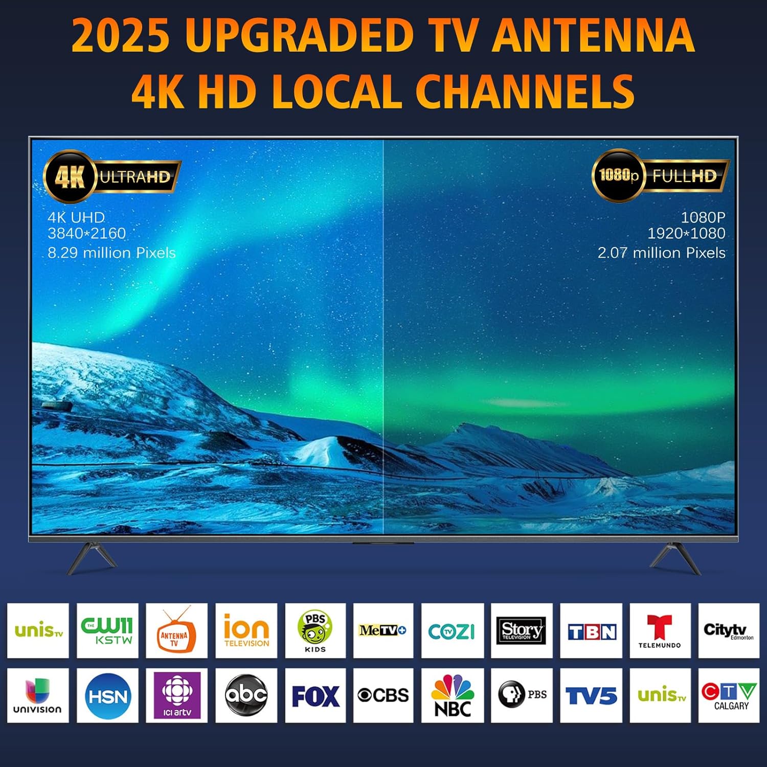 2026 TV Antenna for Local Channels,Antenna for Smart with 360° Signal Booster Reception,Digital Antenna 1900+ Miles Range Support 8K 4K 1080p Televisions,Strongest HD TV Antenna Indoor-25ft Coax Cable - Image 2