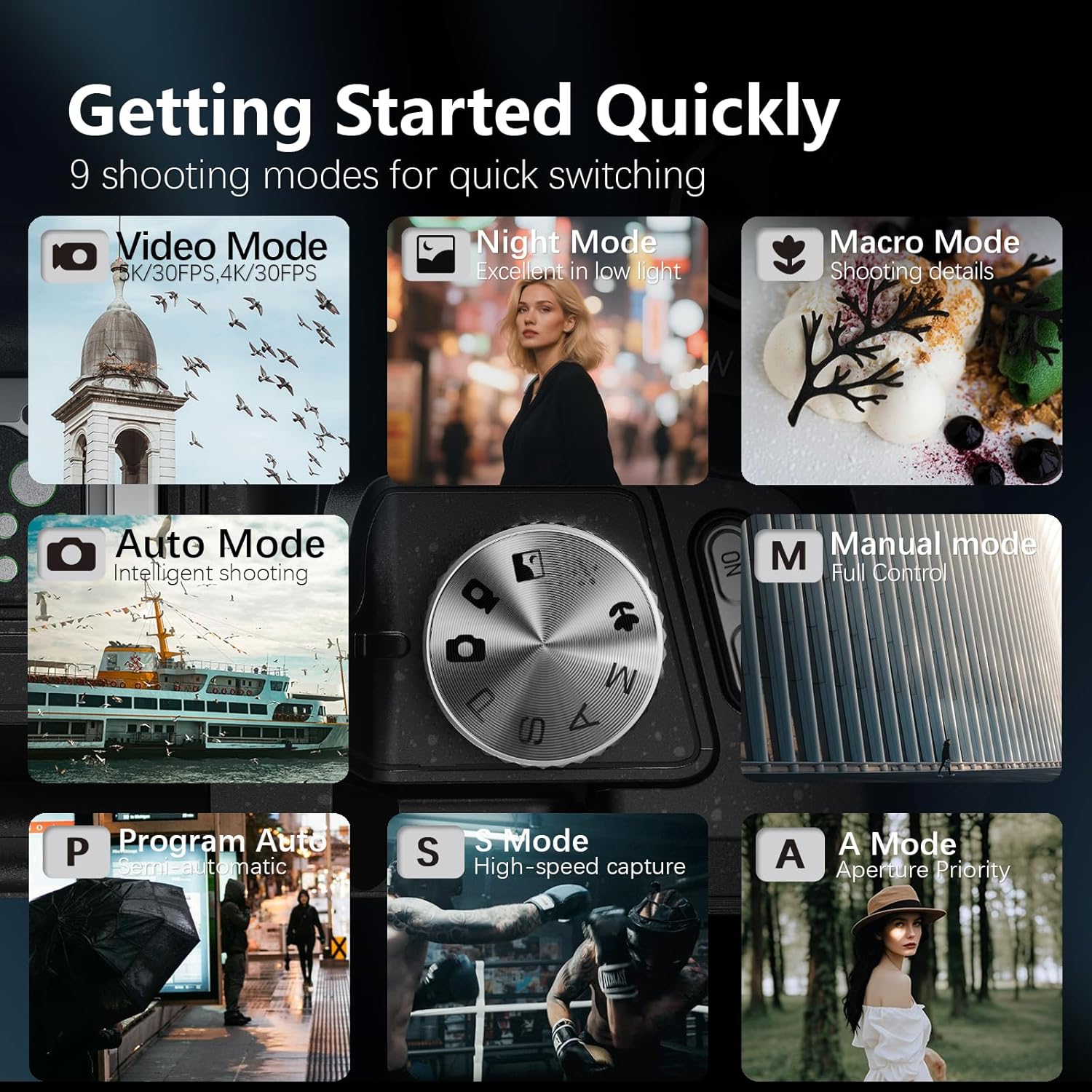 5K&64MP Digital Cameras for Photography, 16X Optical Zoom, 180° Flip Screen, 64GB Card & 2 Batteries, Vlogging Camera for YouTube - Image 6