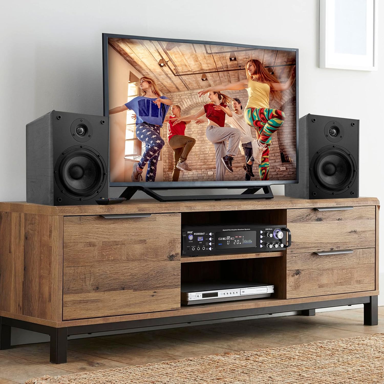 Pyle Wireless Bluetooth Home Stereo Amplifier- Hybrid Multi-Channel, 3000W Power Amplifier, Home Audio Receiver System w/ AM/FM Radio,MP3,USB, AUX, RCA, Karaoke Mic in, Rack Mount, Remote- P3301BAT.5 - Image 8