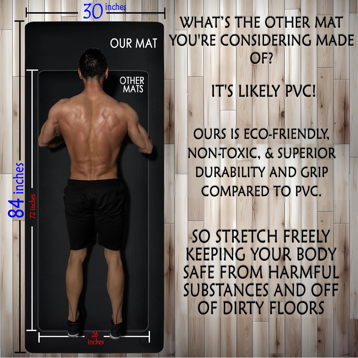 Tatago Extra Thick Yoga Mat Wide & XL-Our 10mm Extra Large Yoga Mat Thick Extra Wide And Long For Total Joint Cushioning. A Large Exercise Mat Thick And Perfect For Home Workout Pilates Or Studio. - Image 2