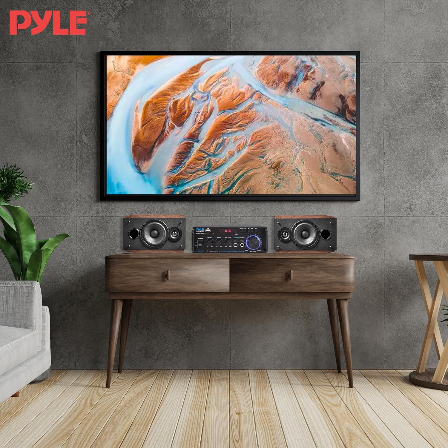 Pyle 200W Stereo Power Amplifier with Bluetooth - Dual Channel Audio Receiver - LED Display - RCA - USB - SD - MIC IN - FM Radio - AUX Input - Perfect for Home & Computer Audio - PDA29BU.5 - Image 7