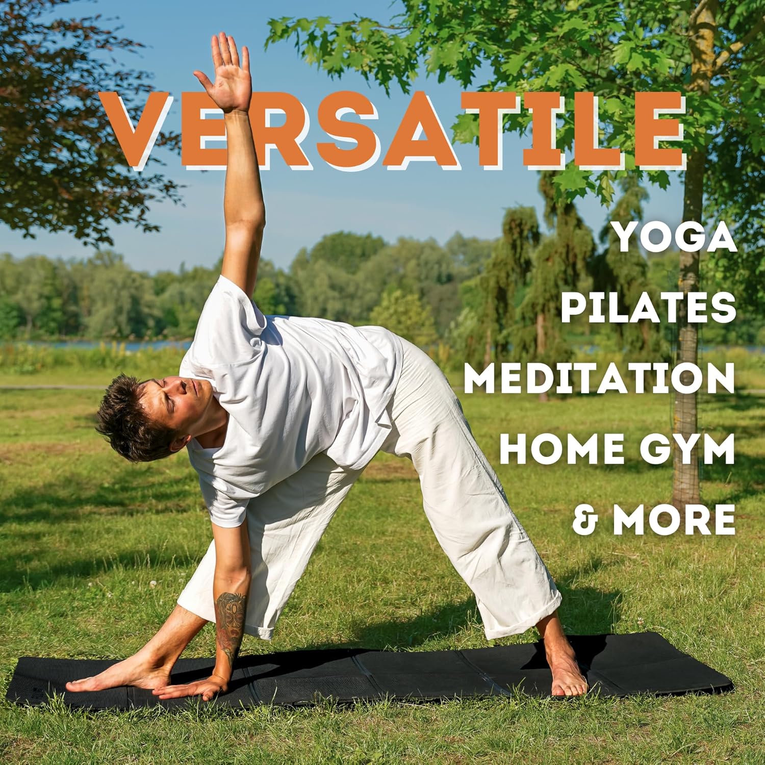 Polyfit Foldable Yoga Mat for Travel and Home Workouts - 7mm Thick - Lightweight, Packable, and Easy to Store - Folding Workout Mat for Women & Men - For Stretching, Yoga & Pilates - Image 3