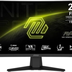 MSI MAG 244C 24-inch 1920 x 1080 (FHD) Gaming Monitor, 180Hz, Adaptive-Sync, HDMI, DisplayPort, VESA Mountable, Tilt, Height Adjustable, Speaker, 1ms, Black