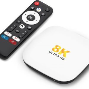 Android 14 TV Box 2025, LEFFOT M2 Plus 4K UHD Streaming Device for TV, with Google Play, Voice Remote, 2.4G&5G WiFi 6, BT 5.4, HDR10, 3D, Smart TV Box for Home TV Netflix YouTube (4GB-128GB)