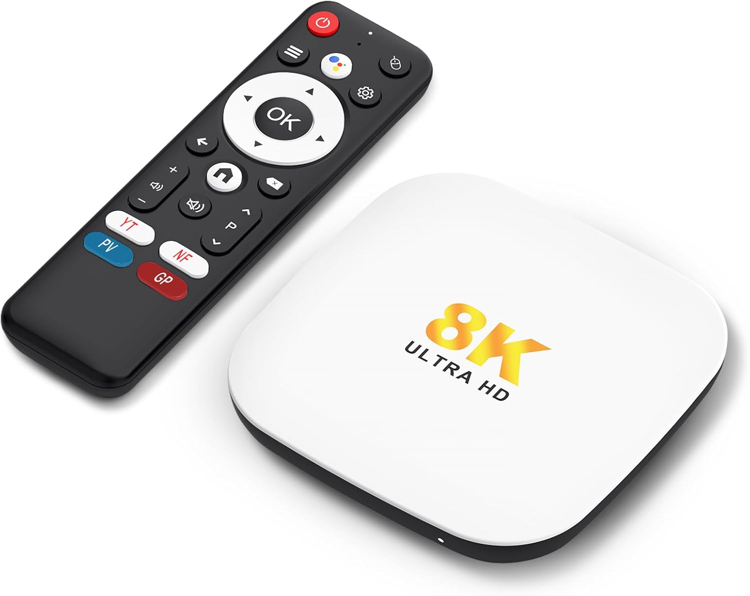 Android 14 TV Box 2025, LEFFOT M2 Plus 4K UHD Streaming Device for TV, with Google Play, Voice Remote, 2.4G&5G WiFi 6, BT 5.4, HDR10, 3D, Smart TV Box for Home TV Netflix YouTube (4GB-128GB)
