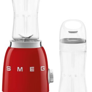 SMEG 50’s Retro Style Personal Blender with Backlit Knob and Two 600 ML BPA Free bottles PBF01RDUS Red