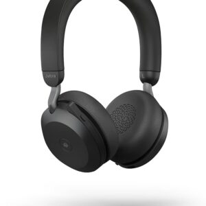 Jabra Evolve2 75 PC Wireless Headset with 8-Microphone Technology – Dual Foam Stereo Headphones with Advanced Active Noise Cancelling, USB-A Bluetooth Adapter and MS Teams-Compatibility – Black