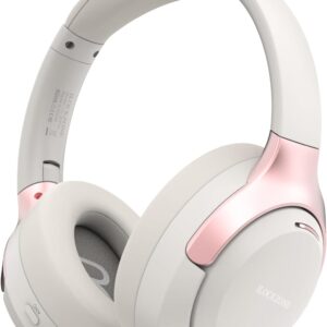 LC30Pro Hybrid Active Noise Cancelling Headphones, 100H Playtime Bluetooth Headphones, HiFi Audio Wireless Headphone with Foldable Design (Beige White), Gifts