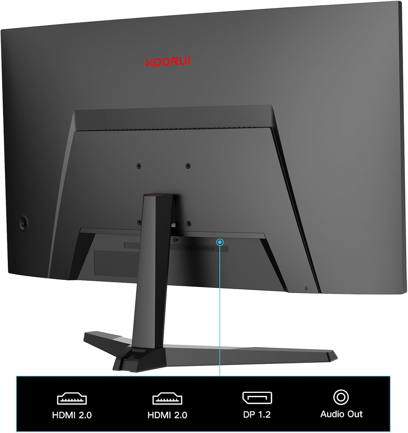 KOORUI 24 inch Curved Gaming Monitor 180Hz FHD 1080P Computer Monitor, 1ms 1500R Display, Adaptive Sync, FreeSync Premium, HDMI 2.0X2 & DP 1.2, VESA, Tilt, 24E6CA - Image 7