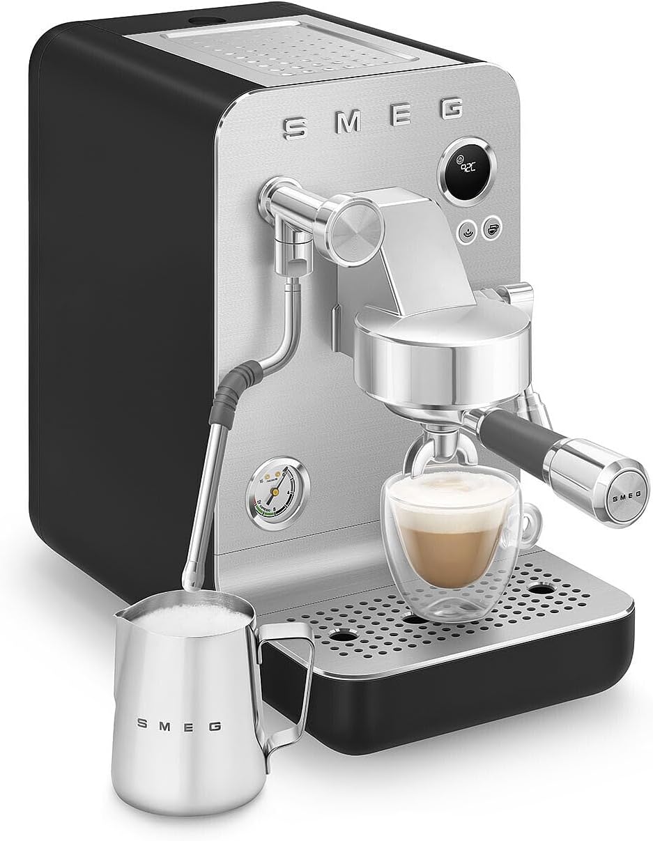 Smeg Semi-Pro Espresso Machine – 15-Bar Pump, Triple Thermoblock Heating, 58mm Filter Holder & Steam Wand – Made in Italy (Black) - Image 5