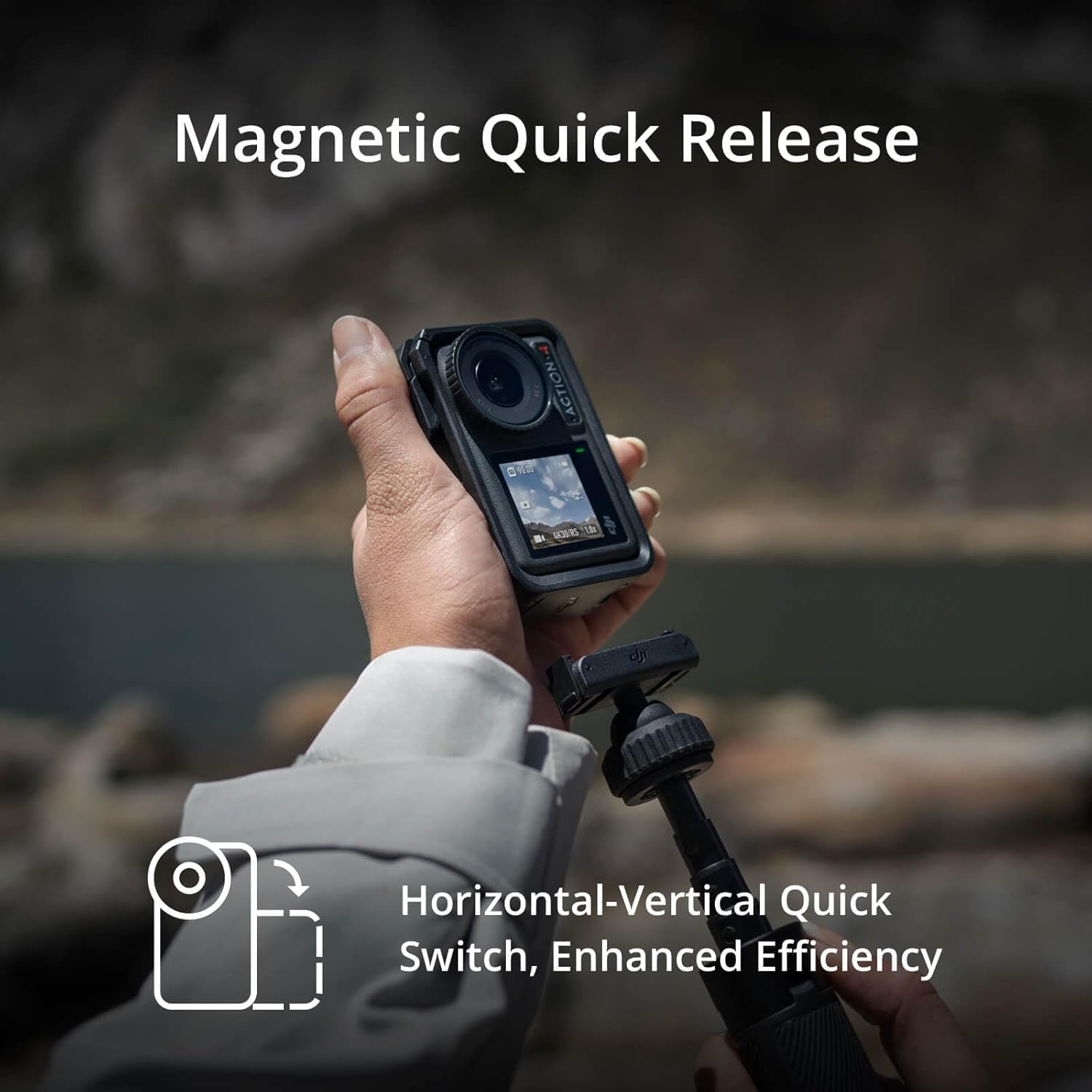 DJI Osmo Action 4 Essential Combo, 4K/120fps Waterproof Action Camera with a 1/1.3-Inch Sensor, Stunning Low-Light Imaging,10-bit & D-Log M Color Performance, Long-Lasting 160 Mins, Outdoor Camera - Image 3