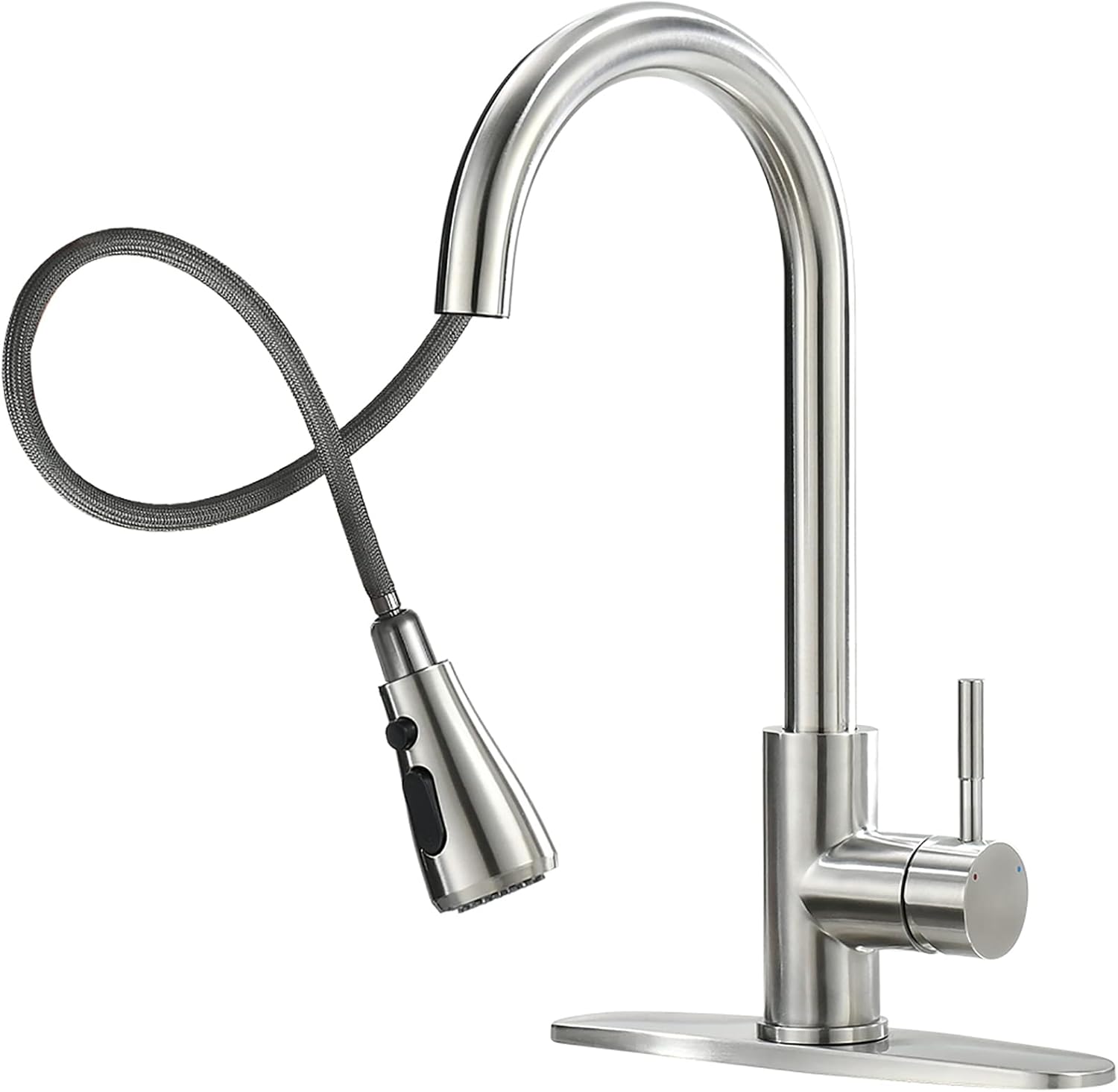 Kitchen Faucet with Pull Down Sprayer Brushed Nickel for Kitchen Sink High Arc Single Hole Deck Mount Single Handle Faucets Stainless Steel llaves para fregaderos de cocina - Image 6